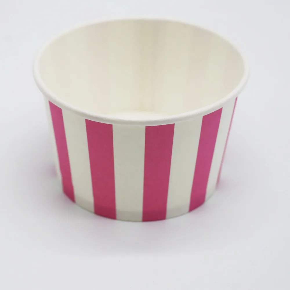 10pcs/lot pink stripes theme ice cream cups pink stripes ice cream