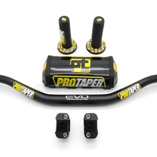 Poignées de guidon avec coussinets noirs, 1-1/8 pouces, pour moto, Motocross, PROTaper
