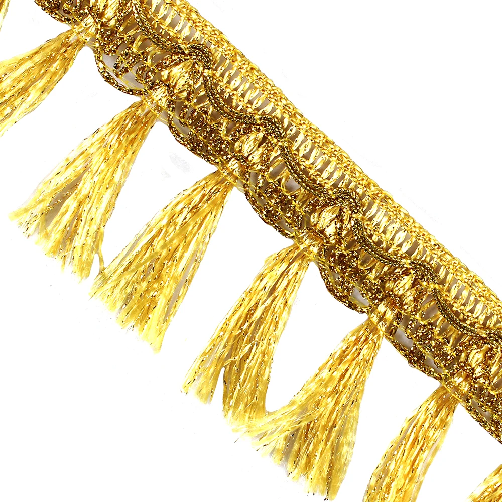 20yards Gold Fringe Tassel Trimming Lace Ribbon Trim Applique Band for