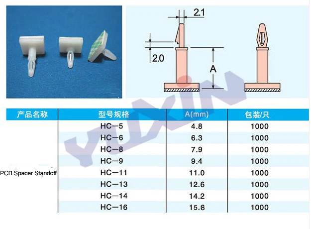 HC-5/6/8/9/11/13 нейлон Пластик(клейкой ленты 3м) прочно держаться на поверхности PCB противостояние прокладка 3 мм отверстие Поддержка блокировки оснастки в сообщения фиксирова клей
