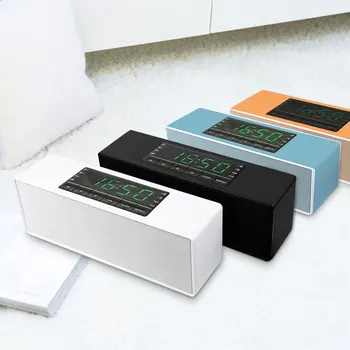 

Bedroom Multi-purpose Noise Reduction Dual Speaker Card Audio Smart Metal Bluetooth Electronic Alarm Clock Speaker Student