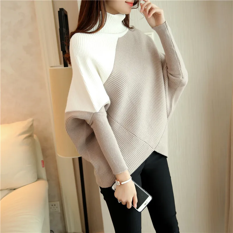 2016 Korean Autumn Choker Student New Pattern Bat sleeve Pullover Thickening Sweater Woman Easy Rendering sweater