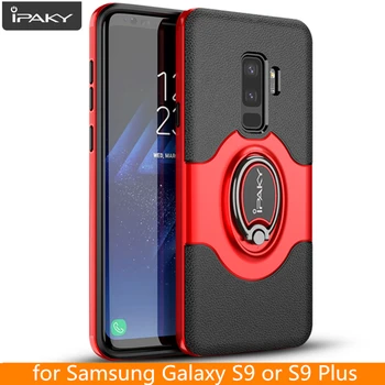 

for Samsung Galaxy S9 Ring Case Magnetic Car Air Vent Holder iPaky Stand Holder Luxury Kickstand Case for Samsung S9 Plus Case