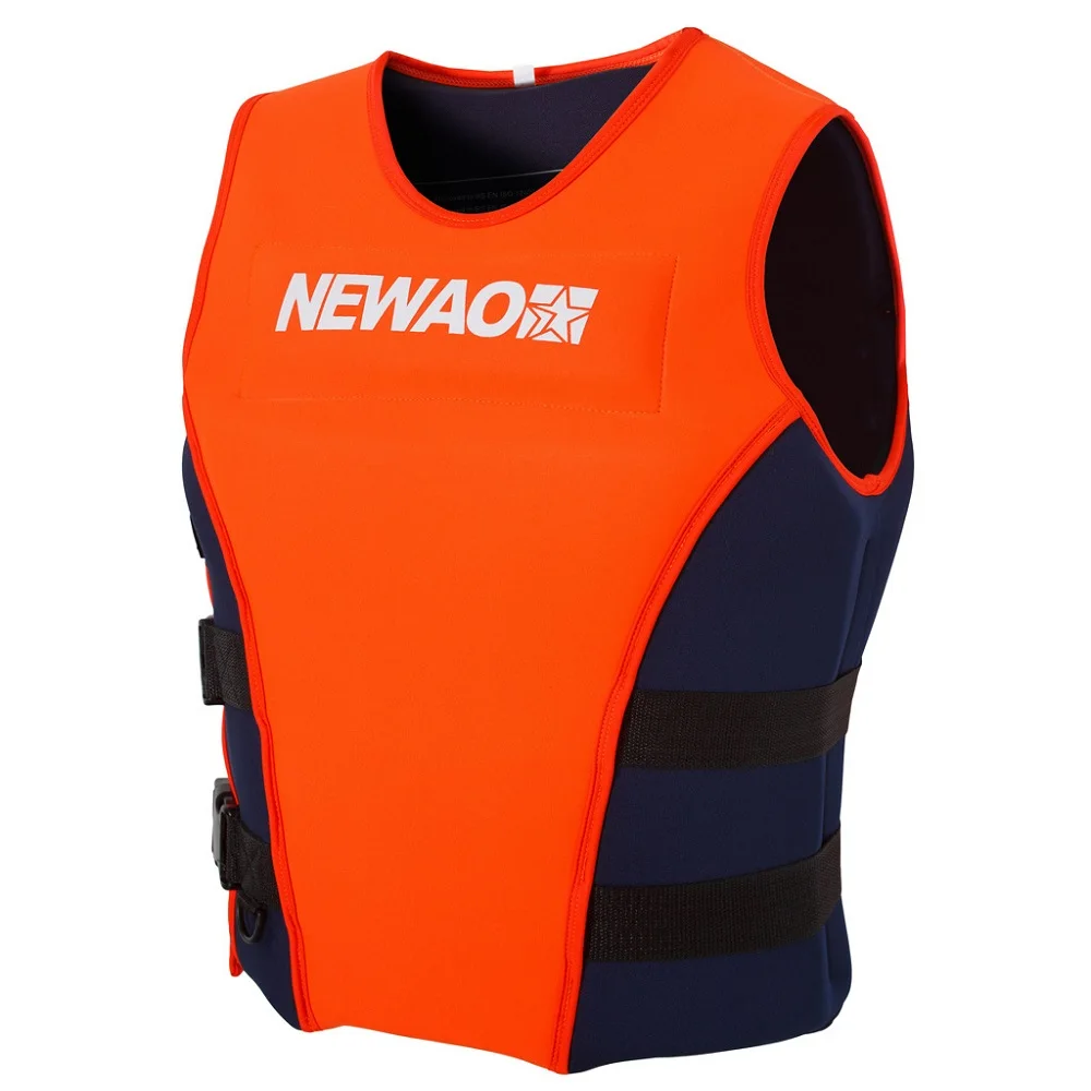 NEWAO Профессиональный Взрослый спасательный жилет куртка Мужская Неопреновый плавучий жилет купальники для плавания серфинга лыжного спорта - Цвет: Orange