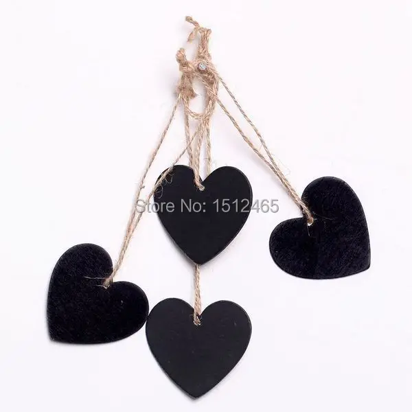 

100pcs/lot 6.5*6cm Mini Heart Chalkboard Blackboard With String Label Tags Wedding Place Card HB06-100