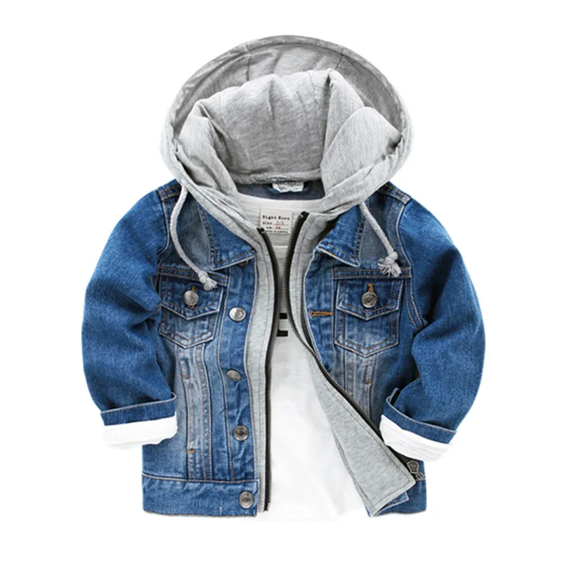 

Boy Girls Casual Jeans Jacket Hooded Denim Clothes Coats Outwear Kids Spring Autumn Fashion Coats Kids Outwear LZ377
