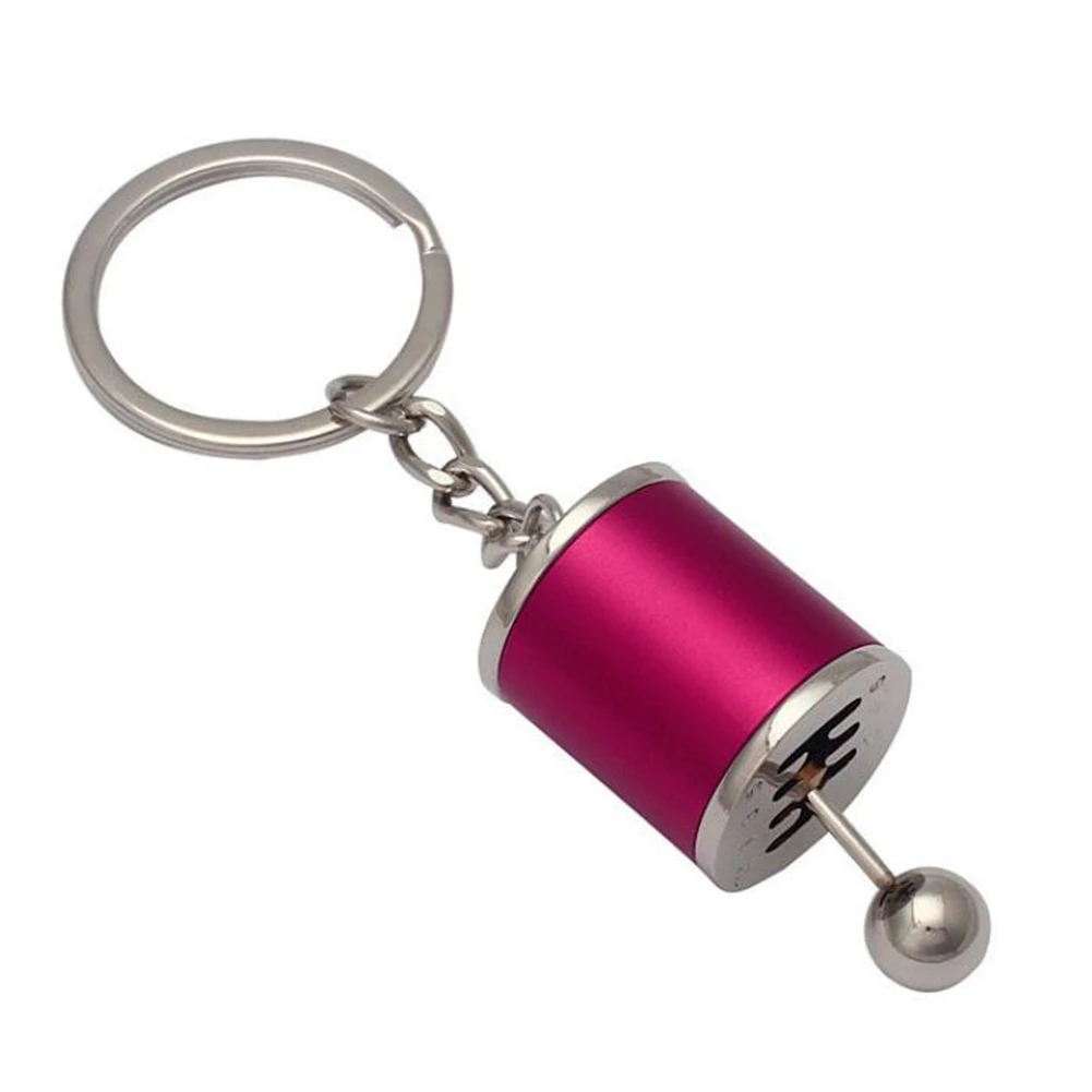 Car Keychain Gear Shift Knob Type Car Modified Key Ring Auto Metal Key Chain car-styling Red Yellow Silver Blue Black