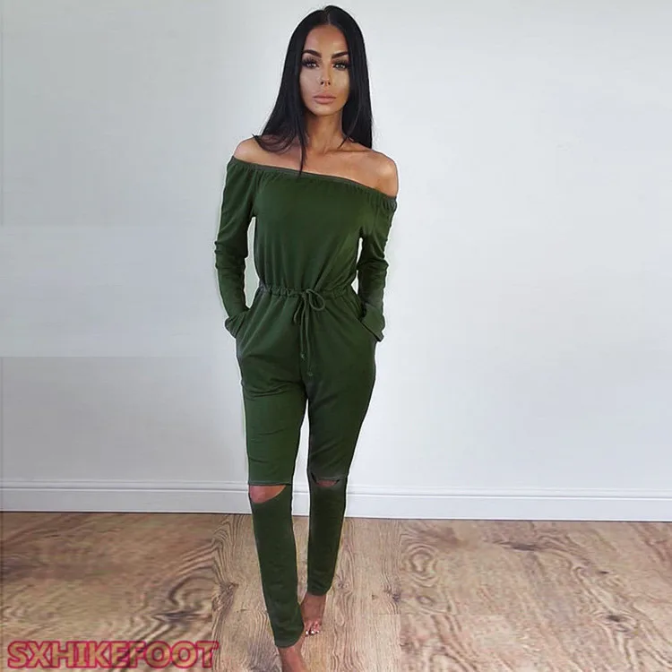 

SXHIKEFOOT!!! Spring and Autumn Long Sleeves Sexy Onesies Trousers Women