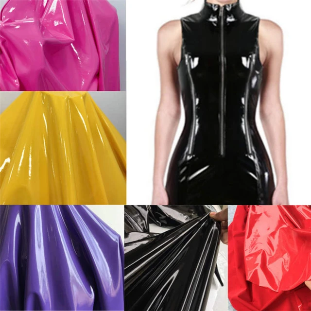 50*145cm Shiny Glossy Soft Vinyl Leather Fabric Elastic PVC Fabric Material  For Dress Upholstery