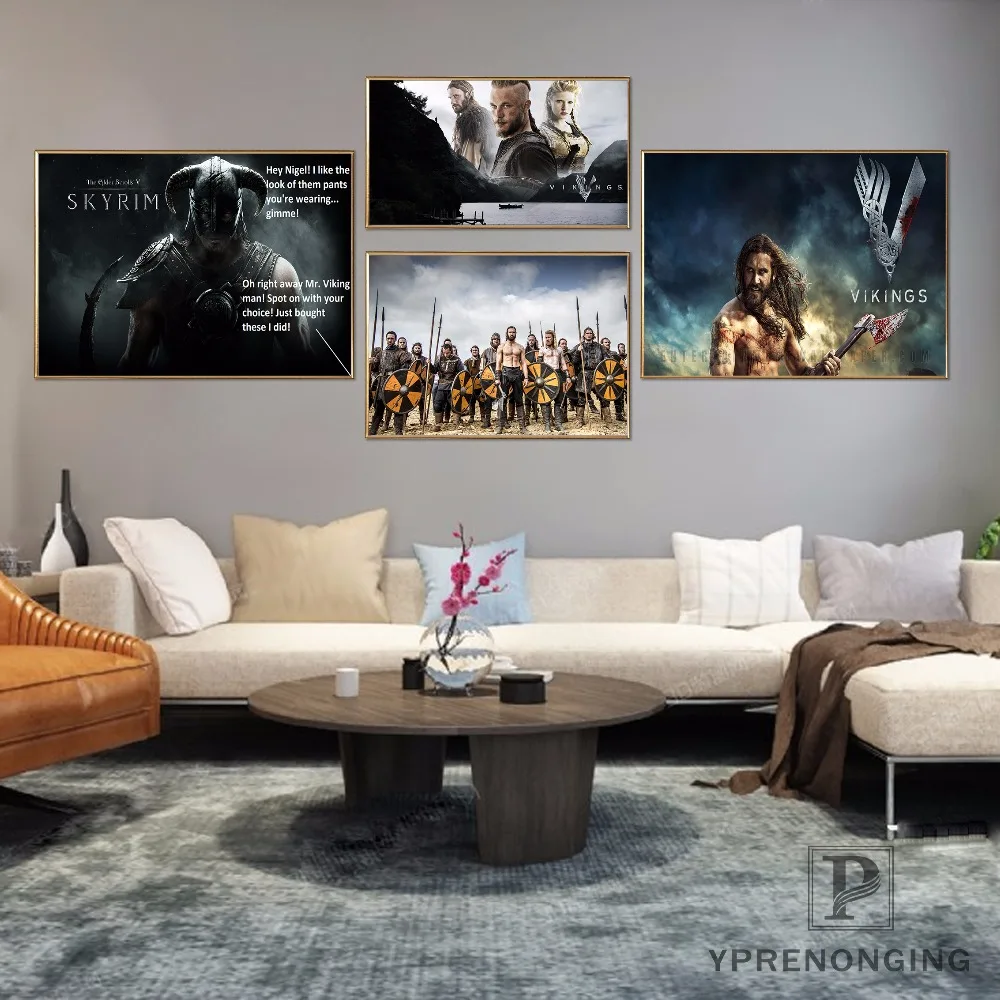 

Canvas Fabric Cloth Poster Custom VIKINGS Print Silk Fabric Home Decor Poste#0327-40