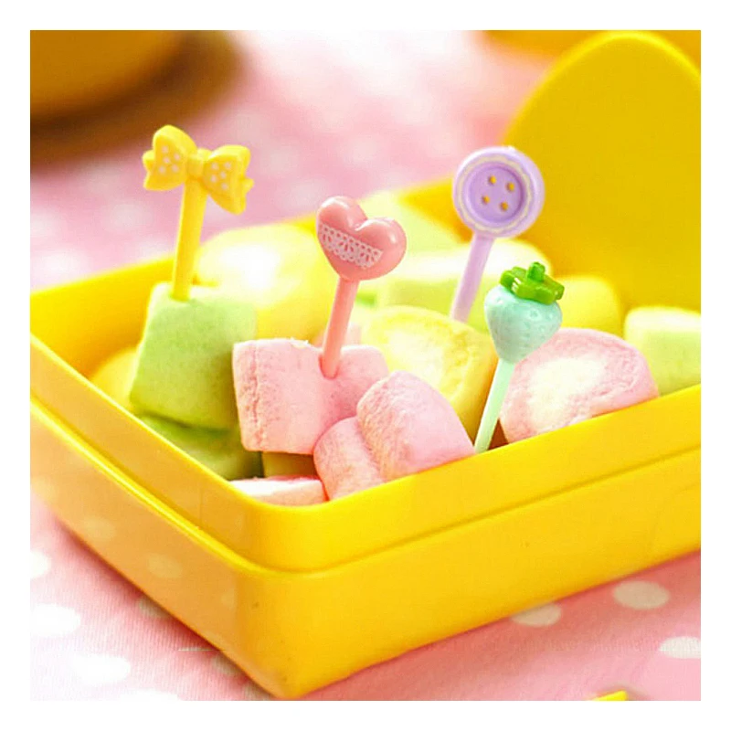 Симпатичные ABEDOE окружающей среды PP милый мультфильм еда вилка вечерние кухонные вилки еда для вечеринки выбирает салат десерт ребенок