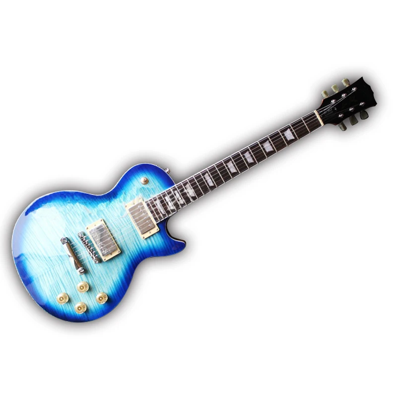 

Electric Guitar lp custom Guitar 40inch Professional Mahogany Guitar Electric Sky-blue Gradient Color 6 strings AGT42
