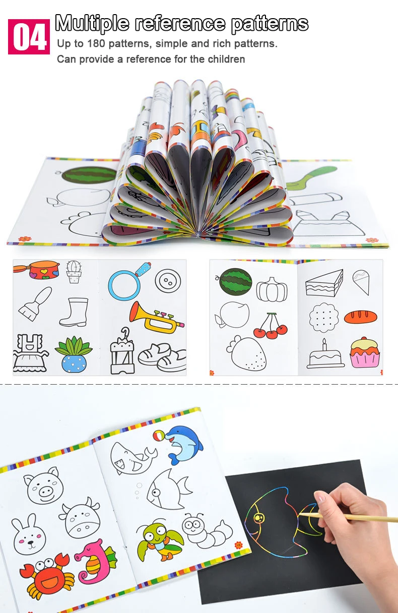 40 Pcs Scratch Art Bambini Set Fogli Arcobaleno da Grattare Fogli di Disegni Scratch Art Magic Black Painting Paper per Bambini/Neonati Come Miglior Regalo Carta Antigraffio Colorata Per Bambini 