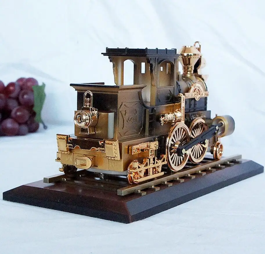 Винтажная состаренная старинная Ретро музыкальная шкатулка локомотив ручная работа модель ремесла для домашнего украшения кофейного бара