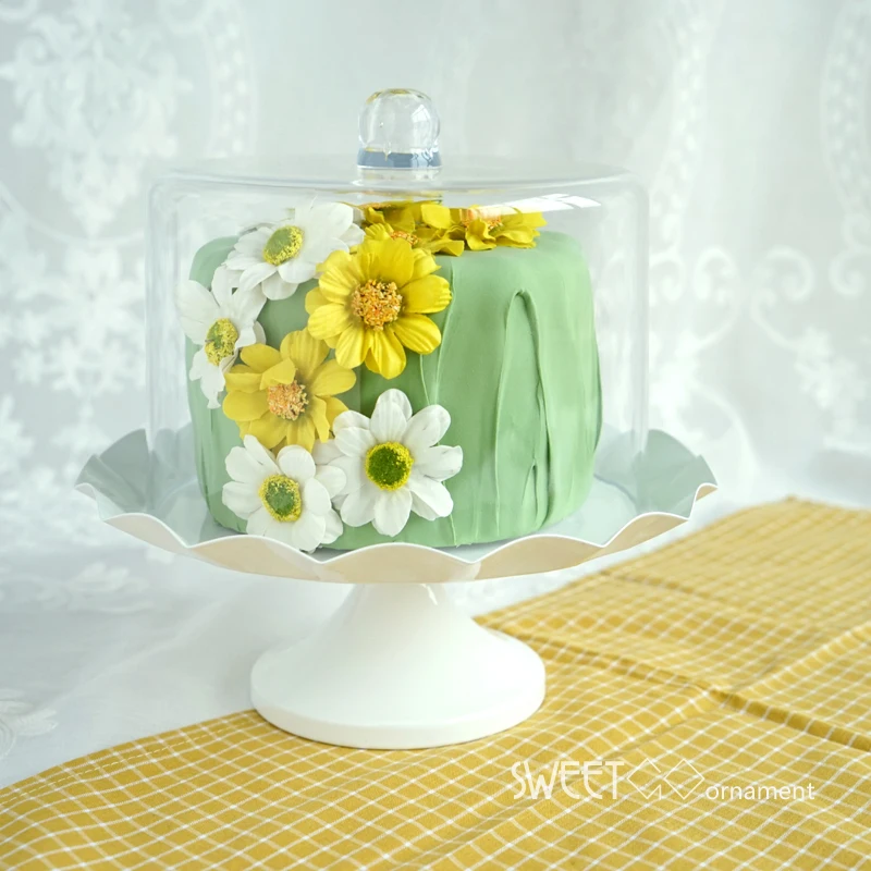 

Dome cake stand 8inch white metal dessert plate sweet table candy bar cake pops accessory