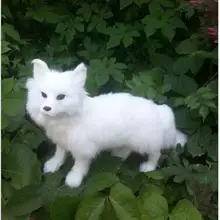 WYZHY Моделирование Белый Лисий Мех животных Сад украшения дома 35X22 см