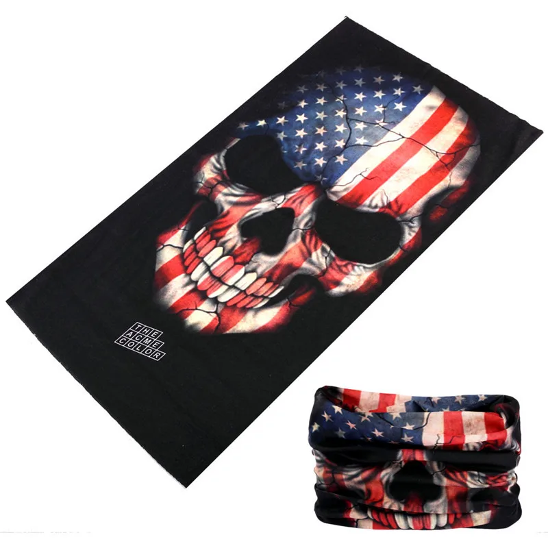 

Sport Skull Flag Headwear Magic Scarf Hiking Outdoor Reversible Bandanas Motorcycle Scarves Windproof Cycling Bicycle Headband