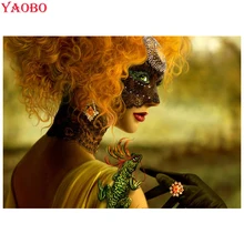 Diy photo custom Diamond Painting Cross Stitch Kits Woman mask Diamond Embroidery Rhinestone Needlework 5d full Square round