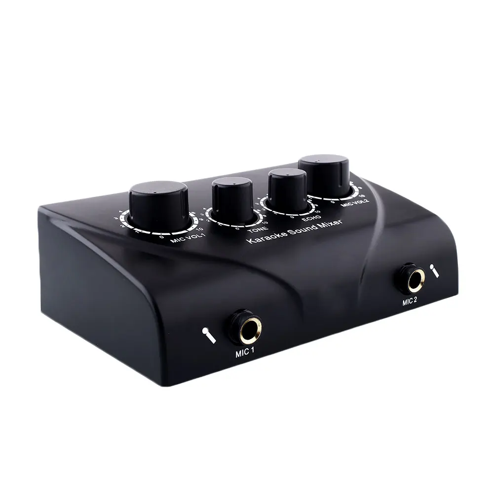 MINI Karaoke Echo Mixer Sound Musical Echo Powered Audio Mixer Console Black PC TV Amplifier system