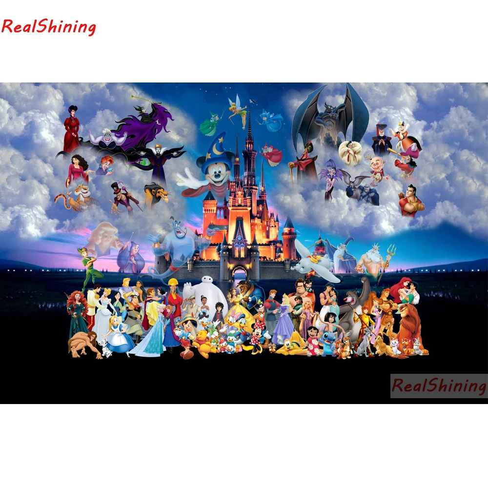 

5D Diy Diamond Painting Cross Stitch full Square Diamond Embroidery Disney characters picture for room Decor H1548