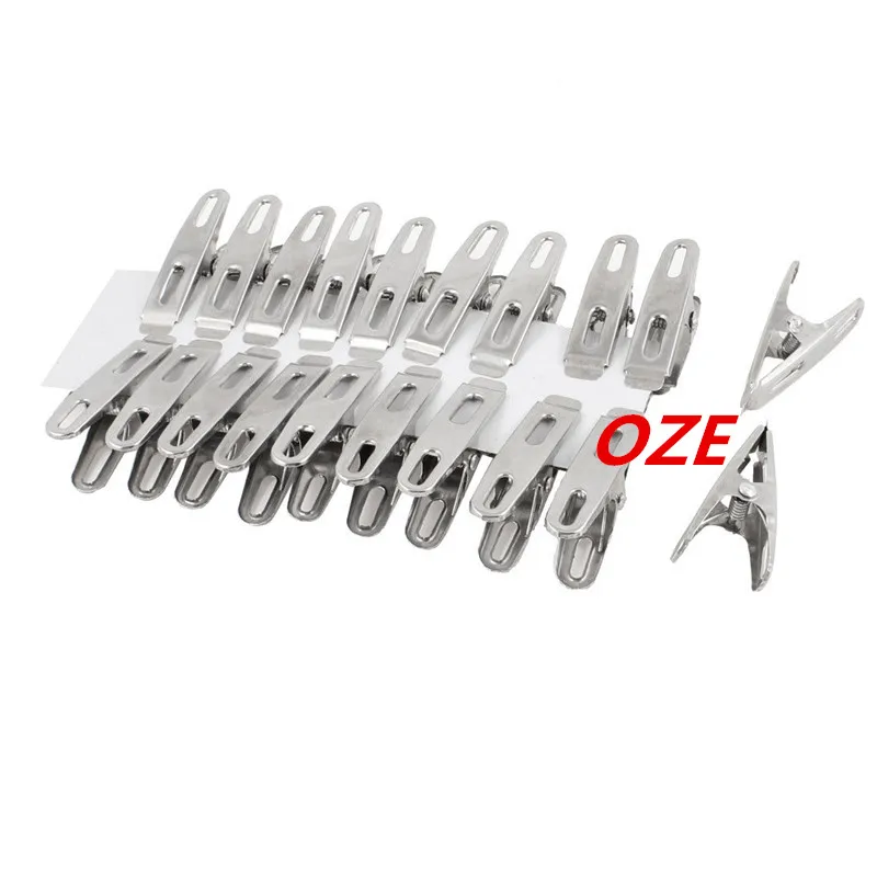 

20pcs Office Metal Alligator Shape Spring loaded Binder Clip Silver Tone 2" long