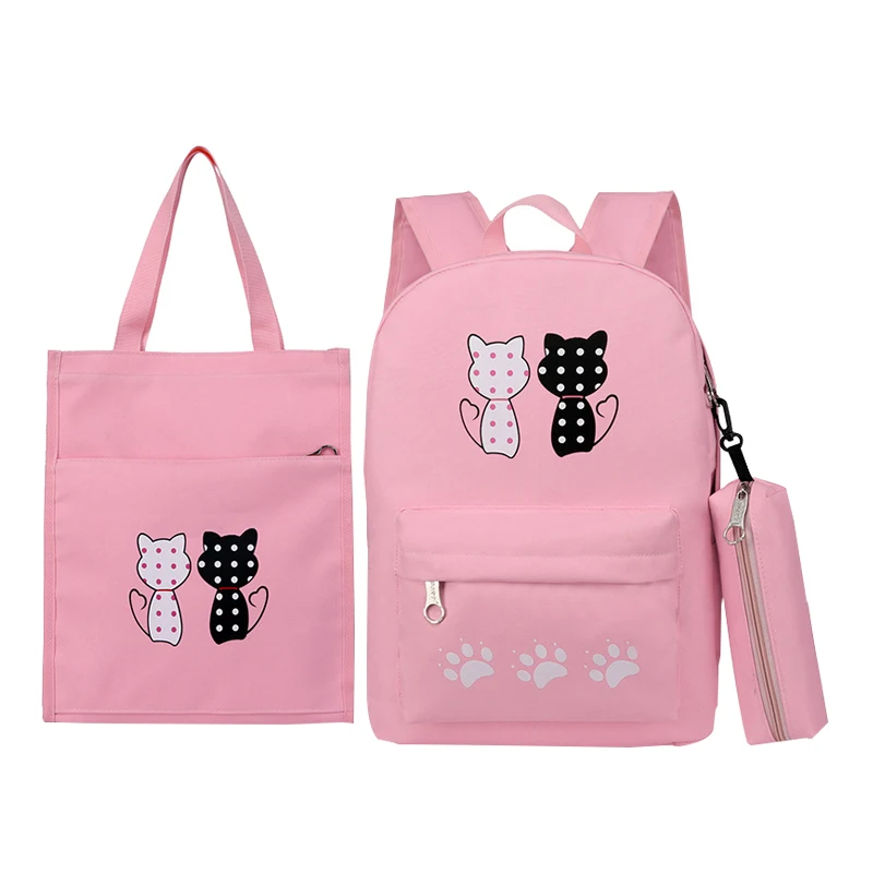 

3Pcs/Set Cartoon Pattern School Bag Orthopedic Backpack School Large Capacity Storage Stationery Book Practical Teenage Satchel