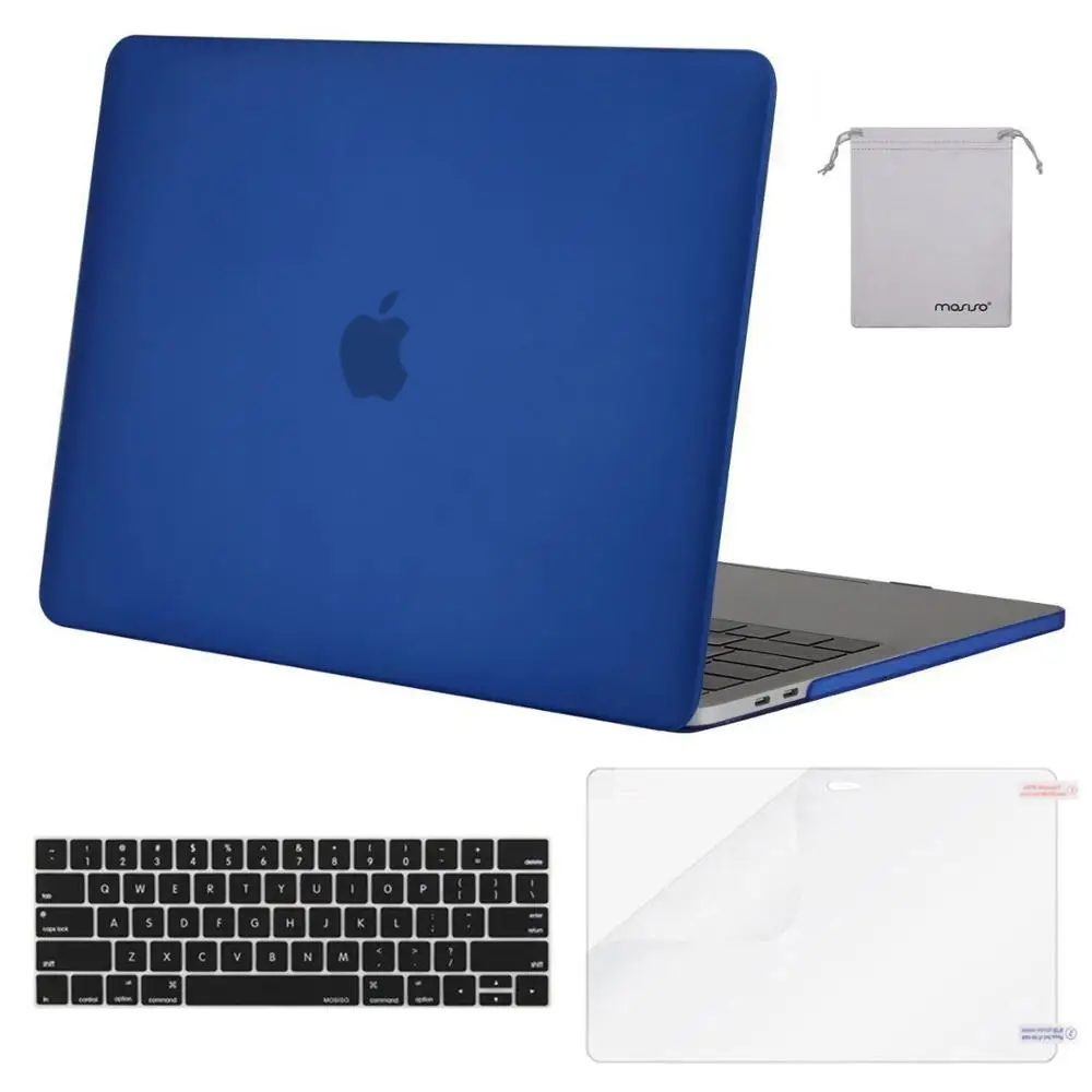 MOSISO матовый чехол для ноутбука Macbook Pro retina Air 11 12 13 15 чехол для New Air 13 A1932 New Pro 13 15 с сенсорной панелью - Цвет: Matte Royal Blue