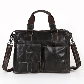 

Promotion coffee Genuine Leather Men bag Vintage men's briefcase shoulder bag men messenger bags M260