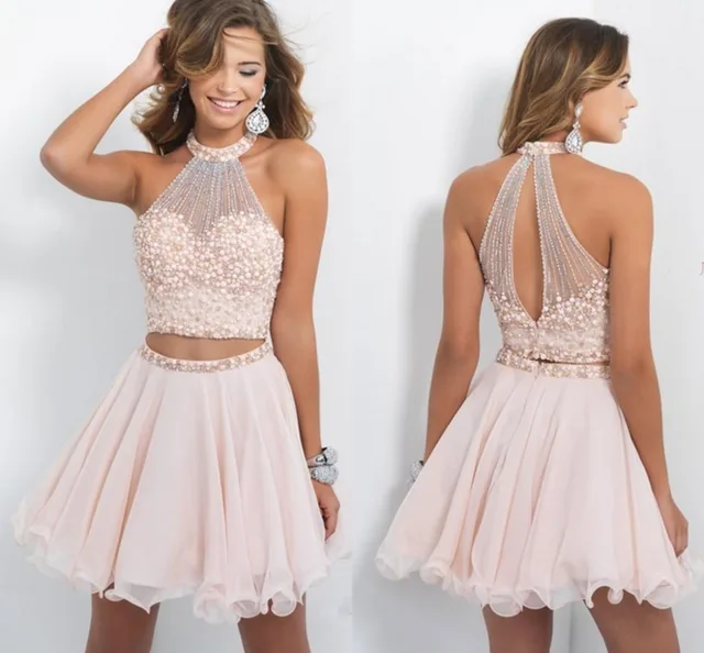 Short Sweet sixteen Halter Homecoming Dresses Graduation Dresses ...