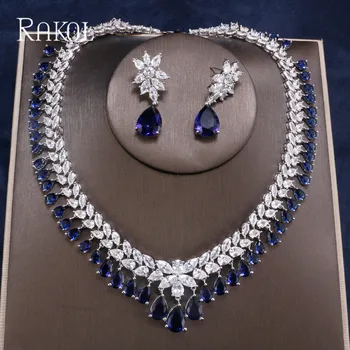 

Bohemia Style Full Cubic Zirconia Double Colors Crystal Necklace Chain Earring 2 Pca Set For Women Dress Dinner Jewelry Accessor