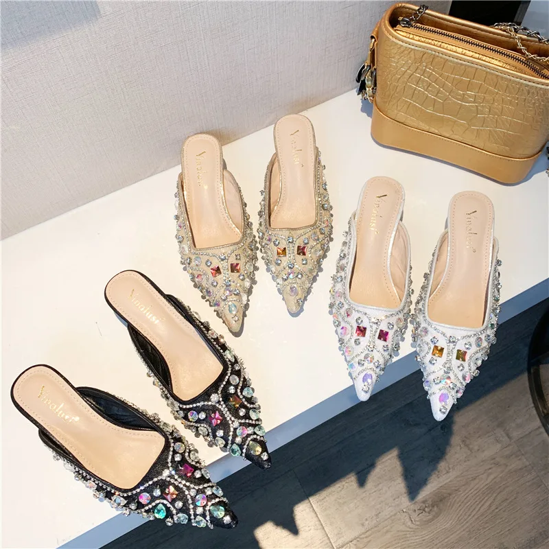 

Shoes Flat Slippers Designer Slides Multicolored Sandals Shose Women Cover Toe Thin Heels Jelly Flip Flops Luxury Sliders 2019