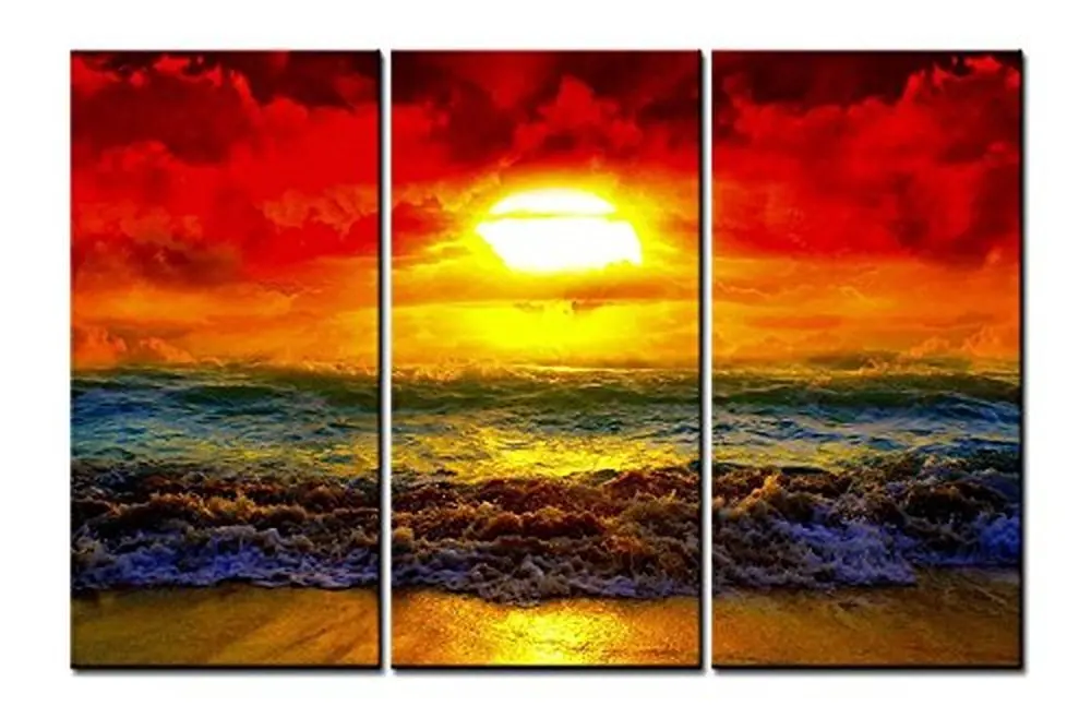 

3 pieces framed Wall Art Picture Gift Home Decoration Canvas Print painting sunset seascape wholesale/12Y-89