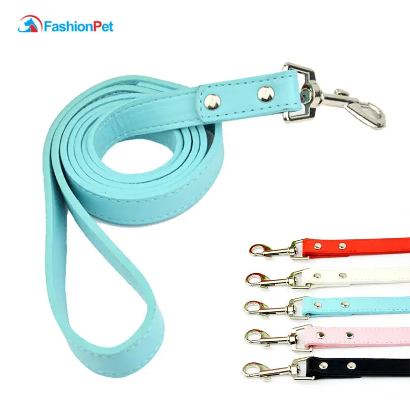 

New Arrival High Quality PU Leather Pet Product Solid Color Pet Dog Lead Leash for Daily Walking