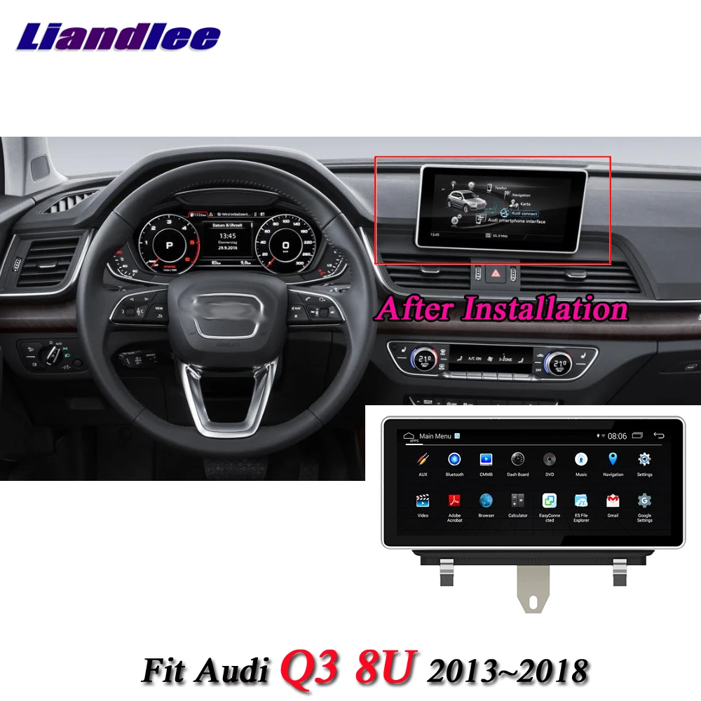 Excellent Liandlee Car Android System For Audi Q3 8U 2013~2018 With AUX Radio TV BT CD DVD Player GPS Navi Navigation BT Screen Multimedia 3