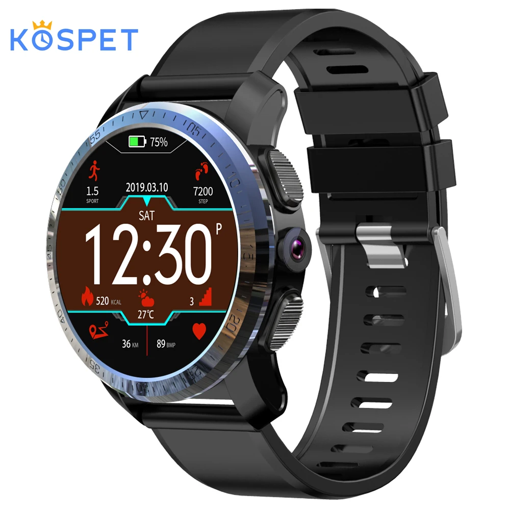 

Kospet Optimus Pro Smartwatch 4G GPS Android 7.1.1 Dual Systems 3GB+32GB 800mAh Battery 8.0MP Camera 1.39" WiFi Smart Watch Men