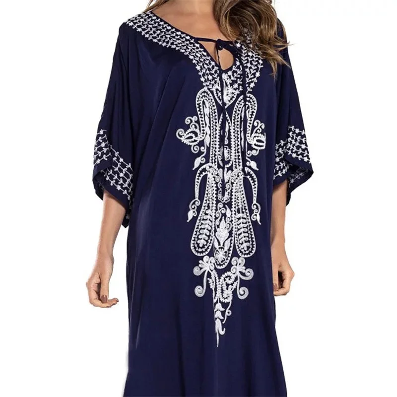 Women's Kaftan Dresses Tunic Kimono Maxi Caftan Plus Size Lounge Dress