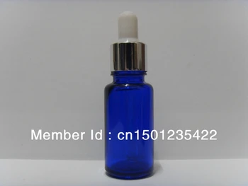 

10pcs 15ml -0.5 Oz Cobalt Blue glass dropper bottles/Vails for Essential oils, cosmetics packing, silver cap white top