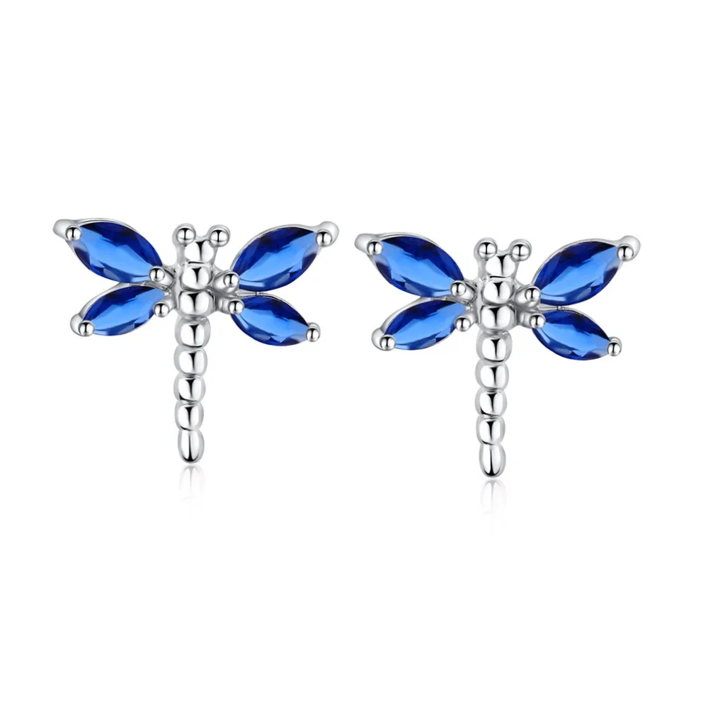 

Mini Dragonfly Stud Earrings White Gold Filled Womens Girls Earrings Gift