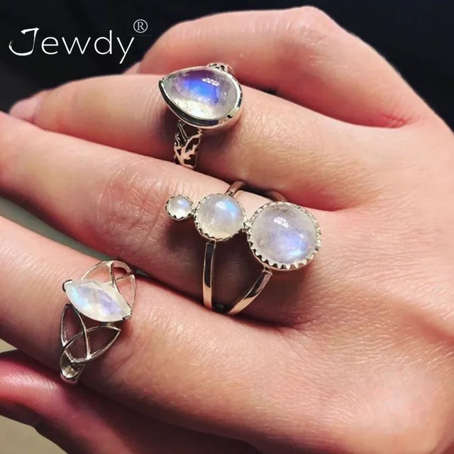 2005 50 стилей Бохо панк полые треугольные капли воды стрелка солнце драгоценный камень кристалл набор серебряных колец для женщин Личность девушка ювелирные изделия - Цвет основного камня: 2005
