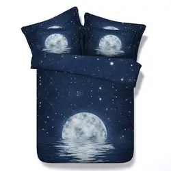 Yeekin высокое качество Moon Star Galaxy Постельное бельё 3/4 шт. Вселенная космического пространства Дети/взрослых Спальня декора домашнего текстиля
