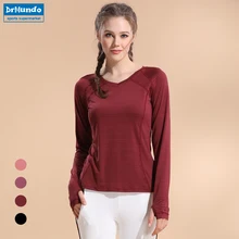 Фитнес дышащий женская спортивная одежда футболка спортивный костюм Топ быстросохнущая беговая рубашка с v-образным вырезом Спортивная одежда спортивная рубашка