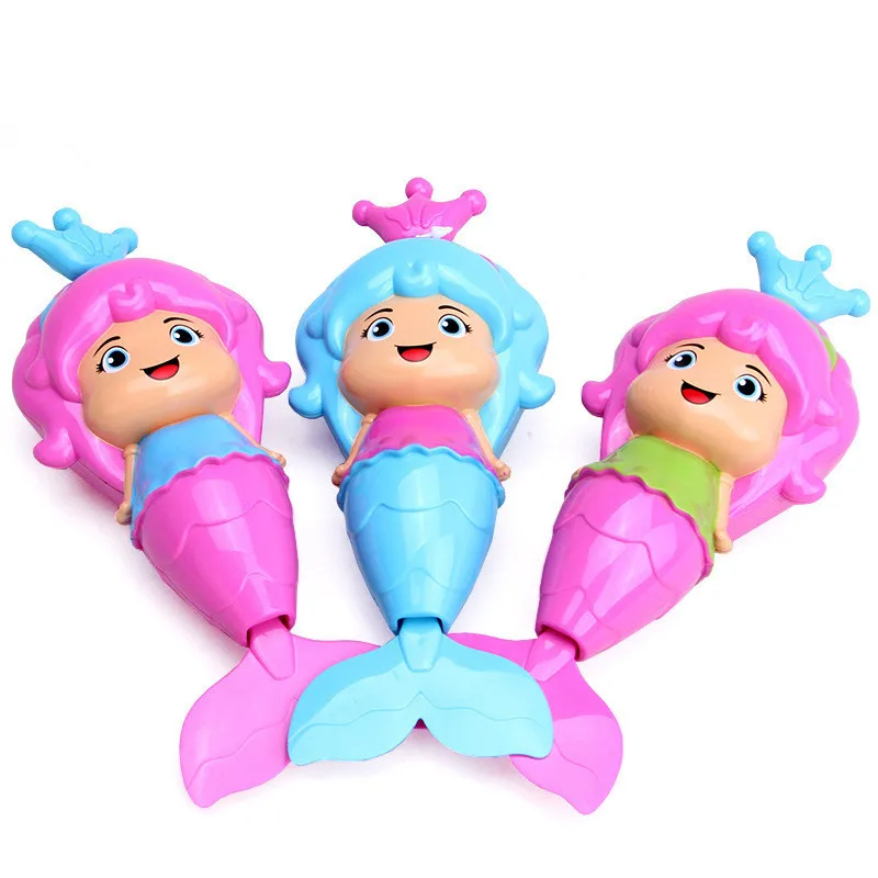 Baby Mermaid Clockwork Dabbling Bath Toy Classic Swimming Wound Up Toy Water Wind Up Cartoon Educational Learning Toy 4
