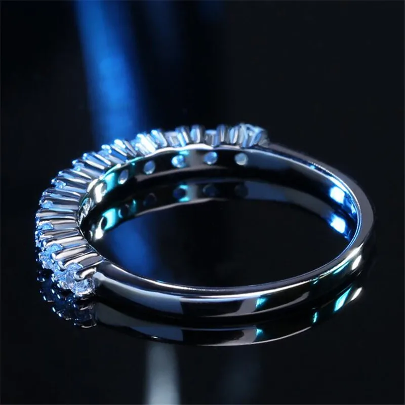 ZN Top Quality Classic Wedding Ring Silver Color Ring Austrian Crystals Full Sizes Wholesale