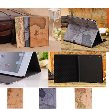 

Fahion World Map Leather case for Apple iPad mini 1 2 3 with magnetic wallet stand case for ipad mini 2 7.9'smart case cover