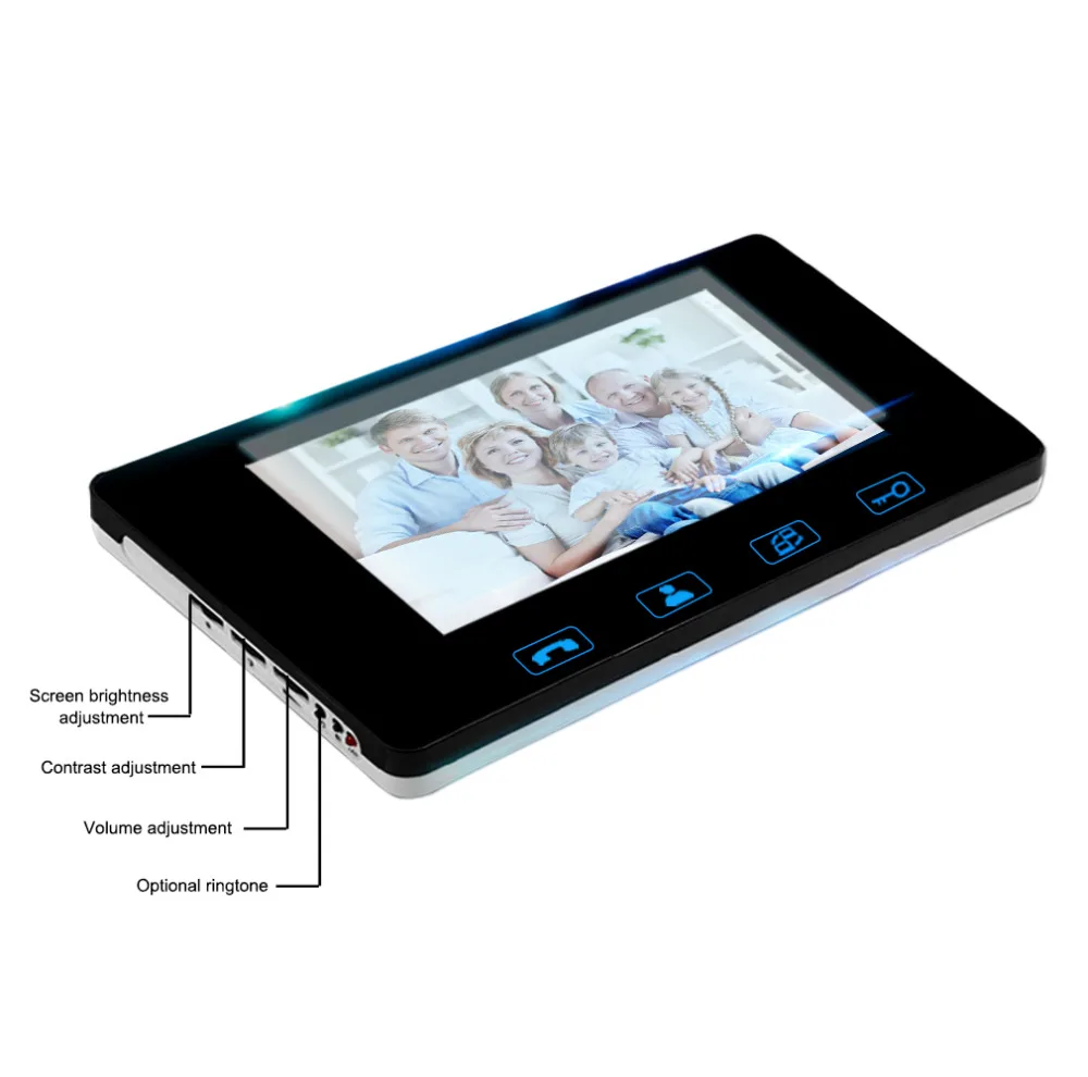 7 Inch Wired Video Door Phone Intercom lcd Digital Doorbell Door Phone Camera Wired Waterproof Intercom Monitor Doorbell Support