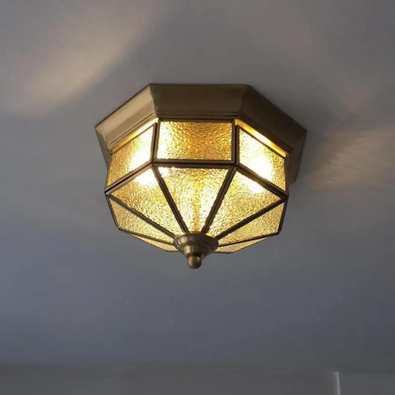 

Traditional 3-bulb Bedroom Ceiling Light Fixtures For Kitchen Balcony Corridor Copper Led Ceiling Lamp Surface Lighting Avize