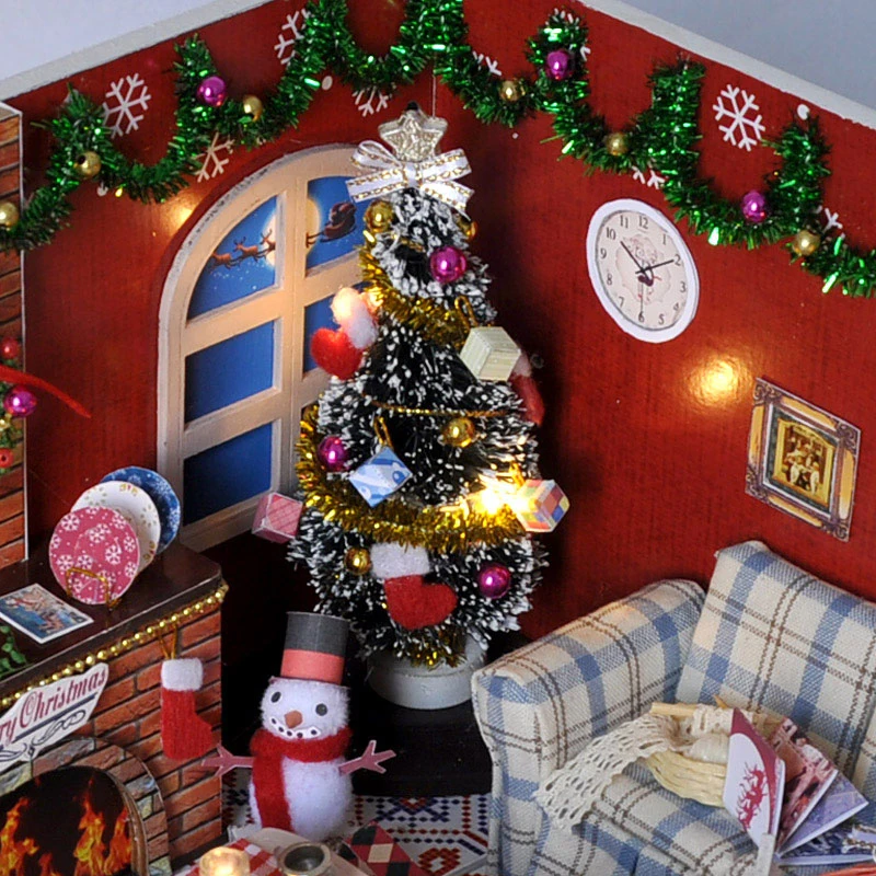 DIY Кукольный дом Миниатюрный Кукольный домик с набором мебели деревянный дом Miniaturas сборный дом игрушки для детей Рождественский подарок