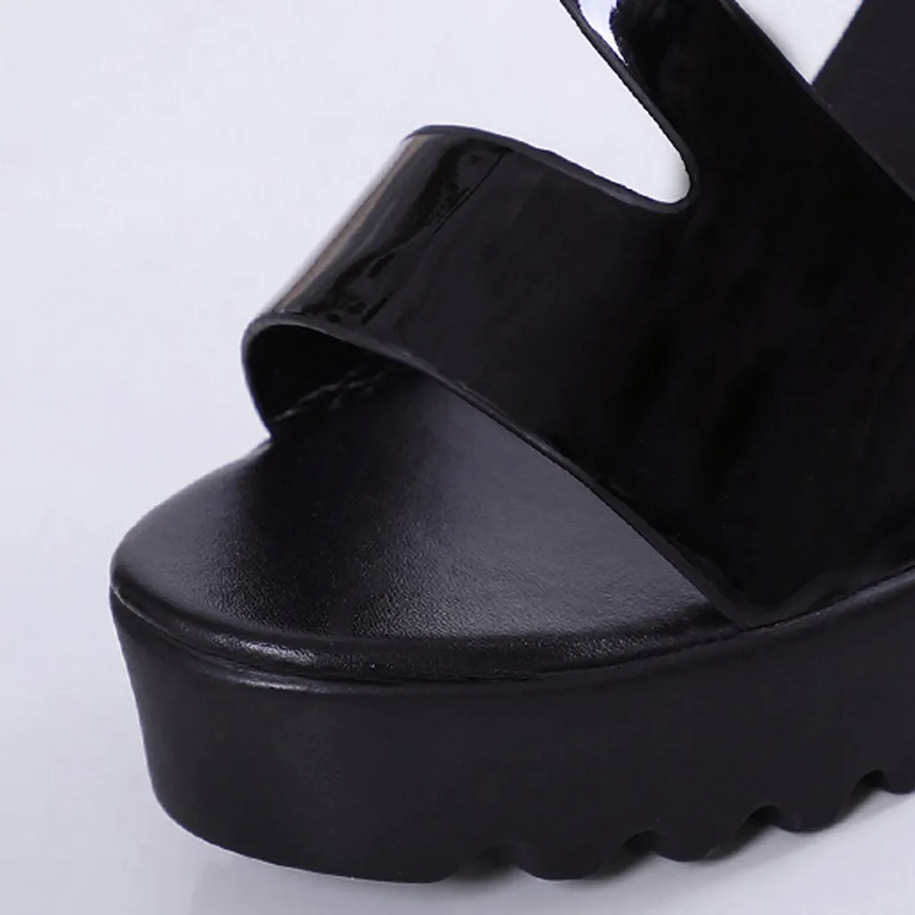 Zapatos Mujer/летние сандалии на толстой подошве с открытым носком женские туфли
