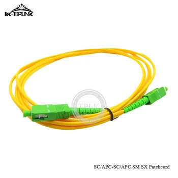 

hot sale 50pcs/lot SC-APC patchcord 3.0mm Simplex Singlemode Optical Fiber patchcord 3m/pcs