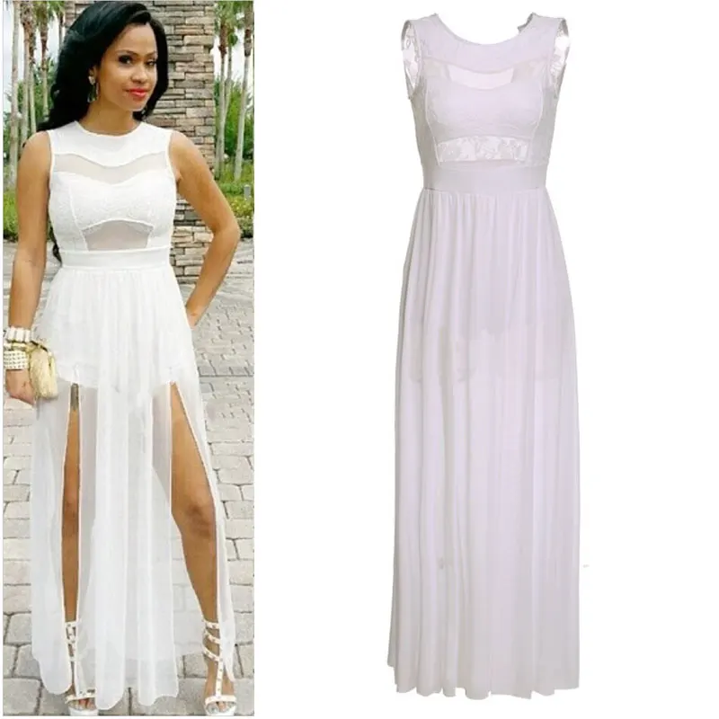 Buy White Lace Print Women Sexy Club Dresses